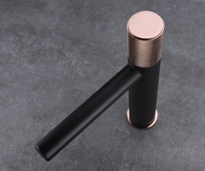 Смеситель высокий AVANTGARDE черный/ розовое золото (2030MH)