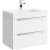 Подвесная тумба Aqwella Cube в белом матовом цвете с двумя ящиками с умывальником из литьевого мрамора (CUB0107W)