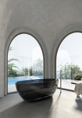 Прозрачная ванна ABBER Kristall (AT9701Onyx)