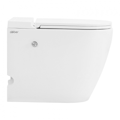 Унитаз ABBER Bequem приставной белый с импульсным смывом (AC1115P)
