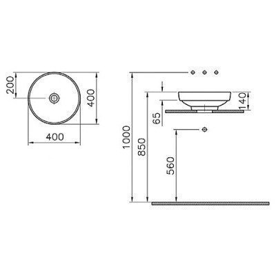 Раковина Vitra - Water Jewels 40x40 (4334B003-1361)