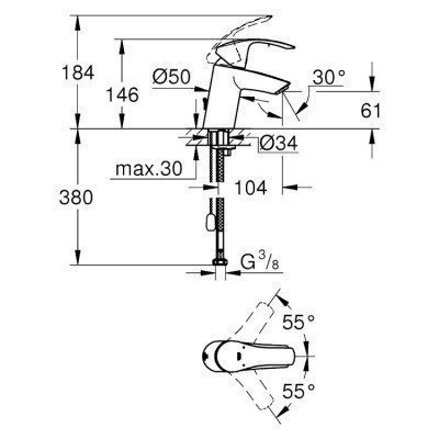 Смеситель для раковины Grohe - Eurosmart (33188002)