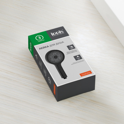 Лейка для душа, черная, SpaHome, IDDIS (SPA3F0Bi18)