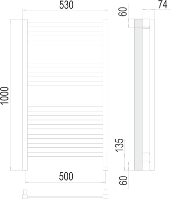 Электрический полотенцесушитель Terminus Ното П12 500х1000 электро (4670078526519)