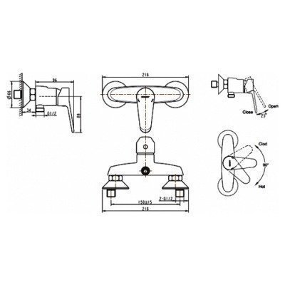 Смеситель для душа Bravat - Alfa (F9120178CP-01)
