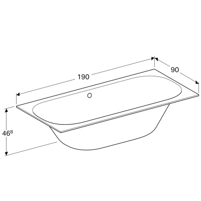 Ванна прямоугольная 190x90 Geberit SOANA (554.008.01.1)