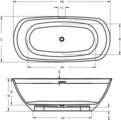 Ванна RIHO OVAL 160х72 (BS6700500000000)