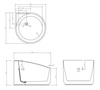 Акриловая ванна ABBER (AB9305)