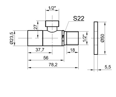 Вентиль для подвода воды Bronze de Luxe (32626)