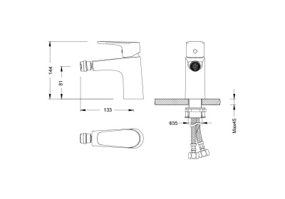 Смеситель для биде AQUATEK БЕТТА (AQ1118CR)