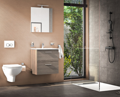 Vitra Mia комплект мебели 60 см с ящиками (тумба, раковина, зеркало c подсветкой), кордоба (75103)