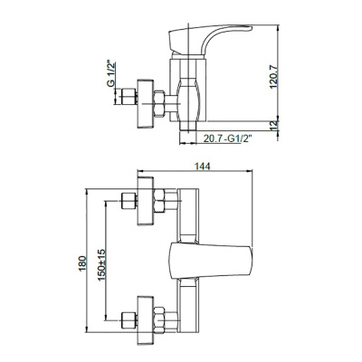 Смеситель 
для душа Paini Angel (ANCR511LMKM)