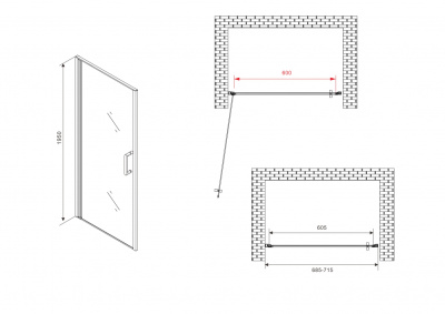 Душевая дверь ABBER Sonnenstrand (AG04070M)
