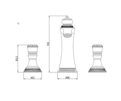 Смеситель на 3 отверстия ROYAL (21383)