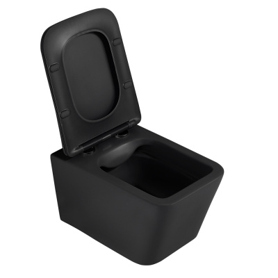 Унитаз ABBER Rechteck подвесной черный матовый, безободковый (AC1201MB)