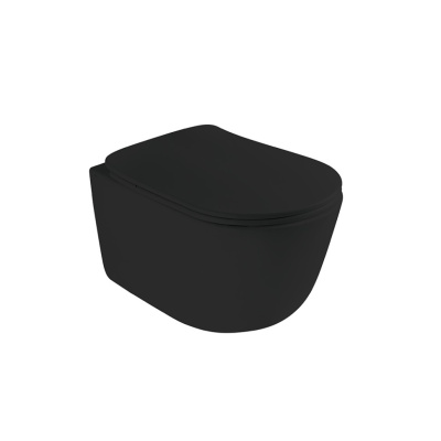 Унитаз подвесной 550х360мм., AXA Eva безободковый, черный матовый (WCWH8801007)