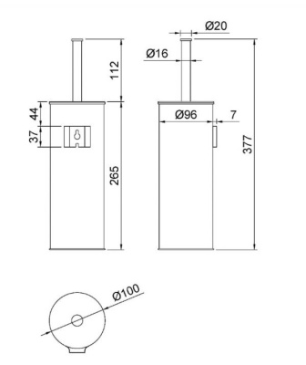 Ершик Nofer туалетный Classic матовый (09059.S)