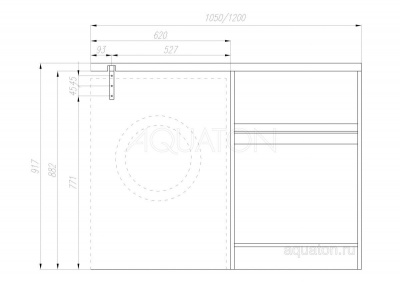 Раковина Акватон Лондри 1050 белая (1A72223KLH010)