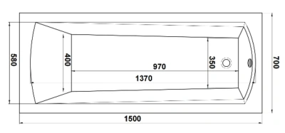 Ванна Bas Бали 150*70 (без каркаса) (БАВ0001)