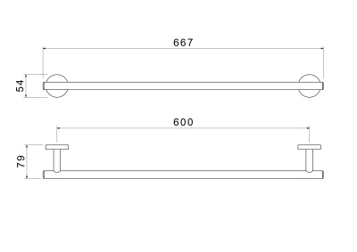 Полотенцедержатель 600 мм AQUATEK ОБЕРОН (AQ4214CR)