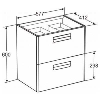 Модуль д/умывальника Roca - the Gap 60 см белый (ZRU9302734)