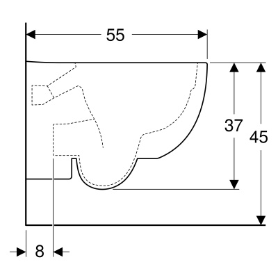 Унитаз подвесной безободковый Geberit Renova Comfort (500.694.01.1)