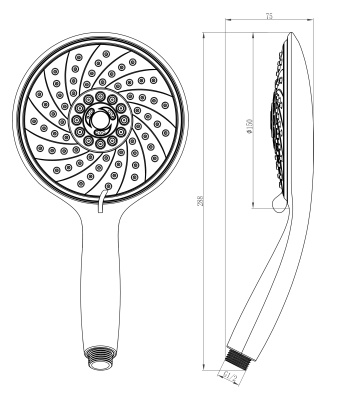 Лейка душевая Lemark, 6-функциональная (LM0816C)