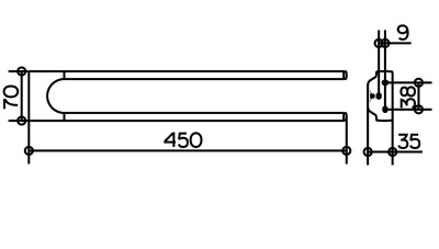 Полотенцедержатель Keuco Collection Moll, 450 мм (12718010000)
