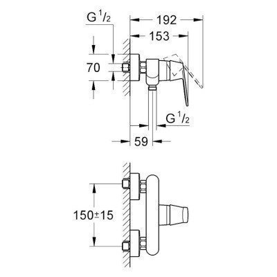 Смеситель для душа Grohe - Eurosmart Cosmopolitan (32837000)