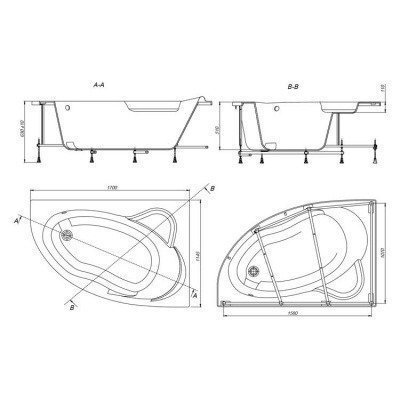 Ванна акриловая Roca - Luna 170x115 левая (248640000) Ванна акриловая Roca - Luna 170x115 левая (248640000)