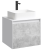 Подвесная тумба Aqwella Mobi 60 см с двумя ящиками: основной и внутренний, скрытый за фасадом. Цвет белый/бетон светлый; с умывальником (MOB0106W+MOB0706BS)