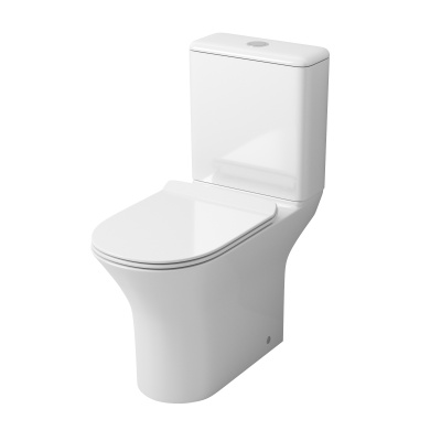 Унитаз GR-4443S (640*355*795) напольный БЕЗОБОДКОВЫЙ с тонкой крышкой из 2 мест (GR-4443S)