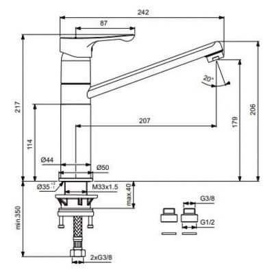Смеситель для кухни Vidima - Wave (BA418AA)