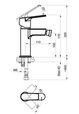 TREYA Смеситель для биде (AZ-15686601)