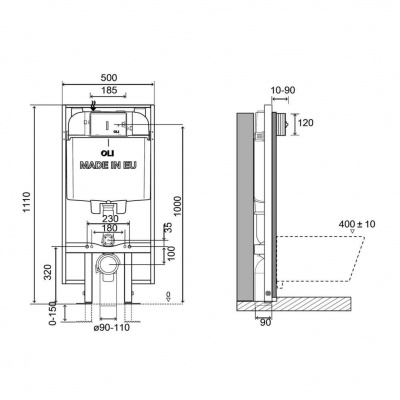 Инсталляция OLI74 PLUS SANITARBLOCK S90 механика 601803 (CR11000012436)