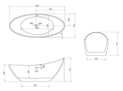 Акриловая ванна ABBER (AB9233G)