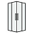 Душ.ограждение 300.K33.02.1010.21.00 Cosmo (100*100*195) квадрат,раздвижн,черн. матов,стекло прозрачное (300.K33.02.1010.21.00)