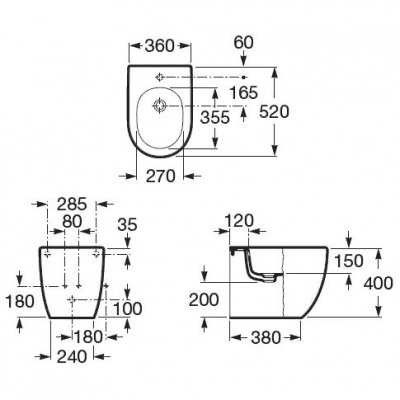 Биде напольное ROCA - Meridian Compact (357247000)