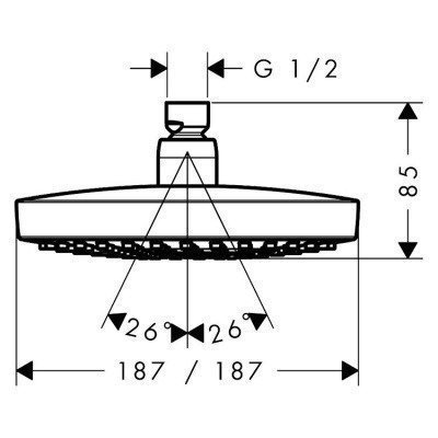 Верхний душ Hansgrohe - Croma Select E (26524000)