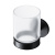 Стеклянный стакан с настенным держателем Am.Pm X-Joy черный (A85A34322)