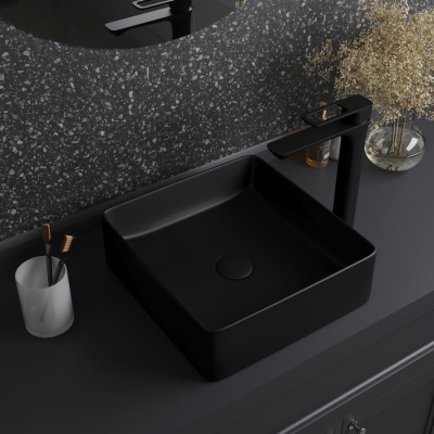 Чёрный матовый умывальник накладной, Slide, IDDIS (SLIBM01i27) Чёрный матовый умывальник накладной, Slide, IDDIS (SLIBM01i27)