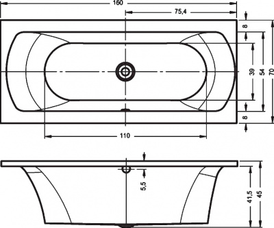 Ванна акриловая RIHO LIMA 160  (BB4200500000000)