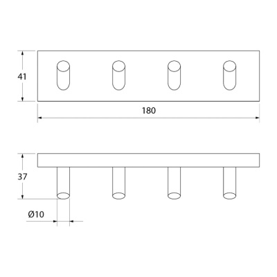 Крючок четверной, латунь, Edifice, IDDIS (EDISB40i41)