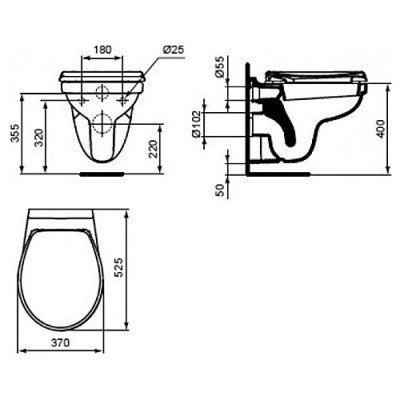Унитаз подвесной Vidima - Сева Фрэш (E406661)