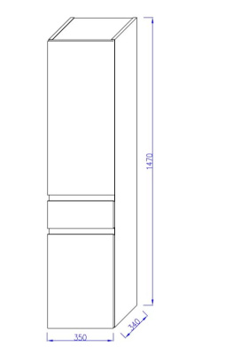 Колонна Jacob Delafon MADELEINE, 35 см, шарниры слева, Белый матовый лак (EB2069G-J51)