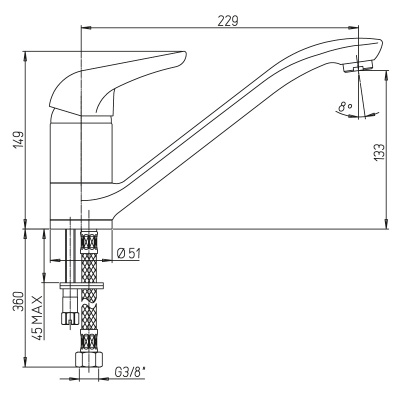 Смеситель для кухни Paini Atomix (67CR573R2)