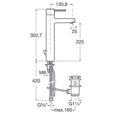 Смеситель для раковины Roca - Targa (5A3460C00)