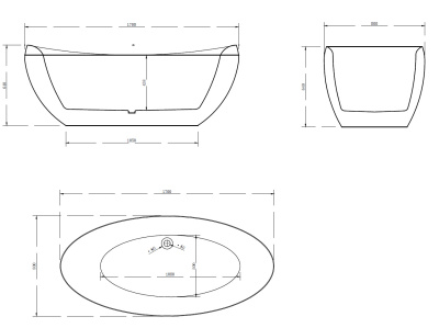 Акриловая ванна ABBER (AB9236)