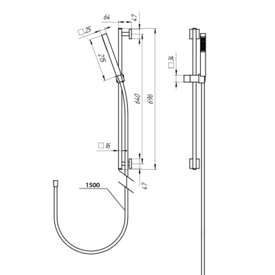 Душевой гарнитур PAINI, черный (82YO129TC)