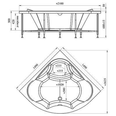 Ванна акриловая Radomir - Vannesa Сандра 149x149 (2-01-0-0-1-221)